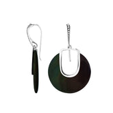 AE-1146-SHB Sterling Silver Earring With Black Shell Jewelry Bali Designs Inc